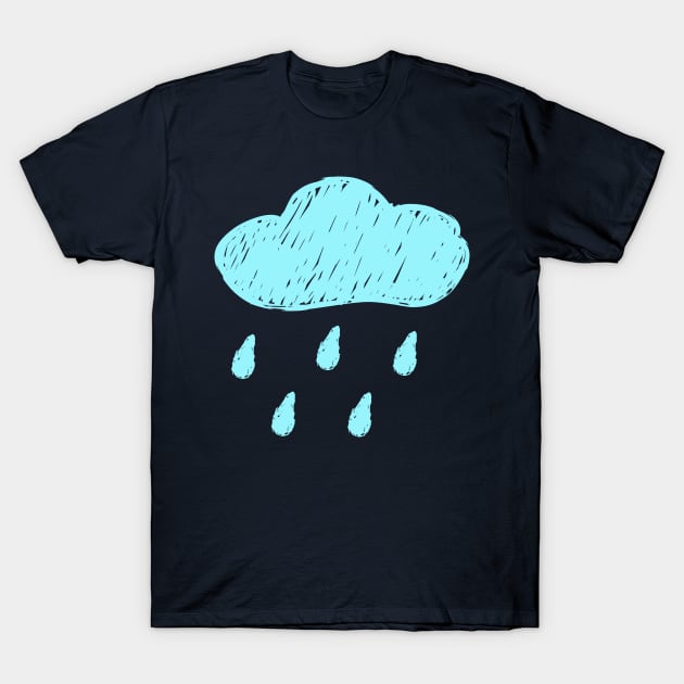 Chalkboard Raining Cloud Kids Drawing T-Shirt by RageRabbit